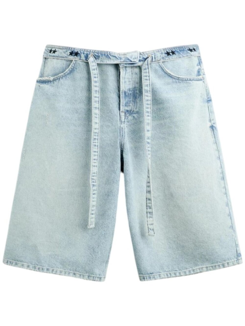 Zara x TwoJeys Baggy Fit Denim Shorts Mens Size 32 Western Light Wash Jorts NWT